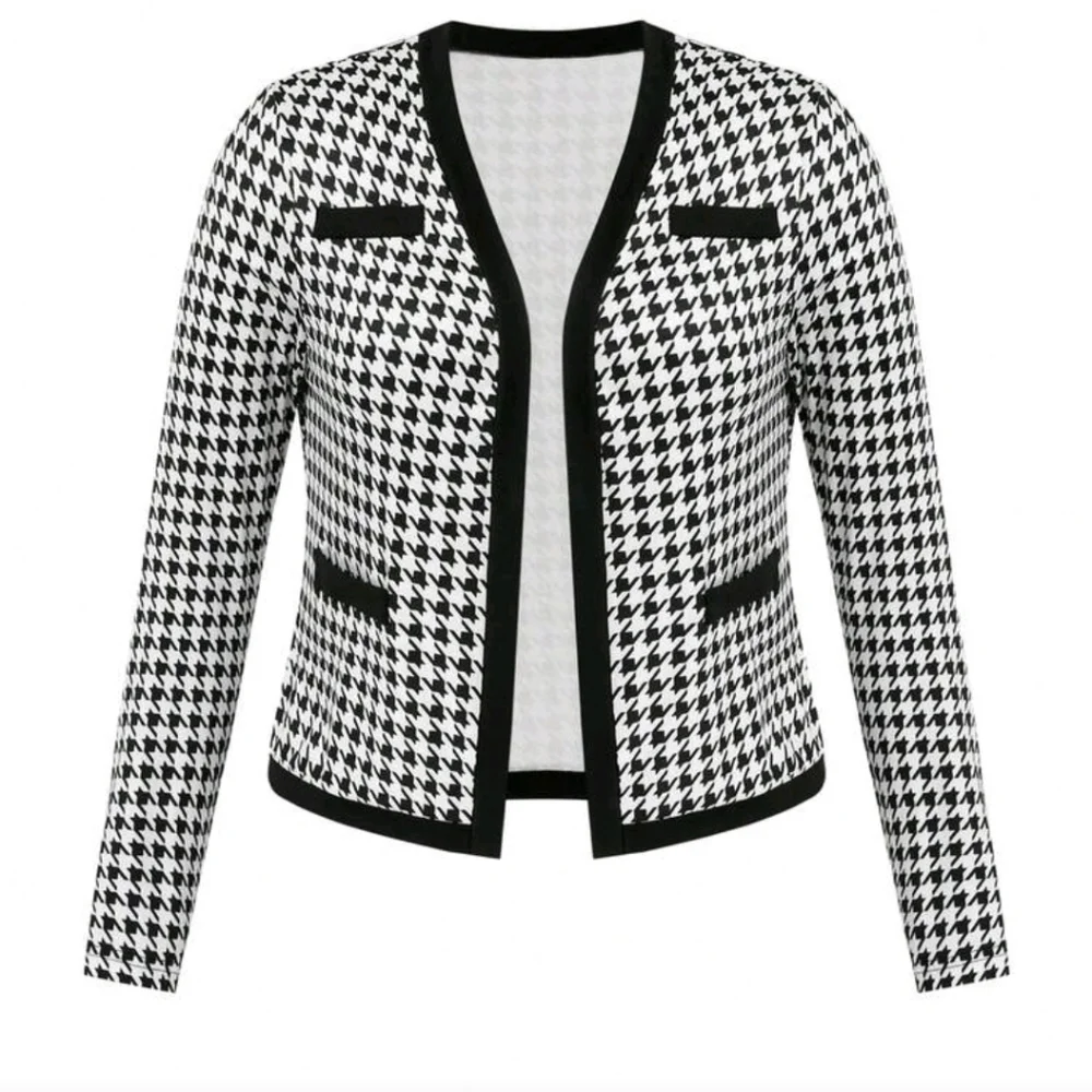 Black and White Houndstooth Dress and Jacket Set - Picture 3 of 8